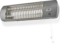 Nedis HTBA10GY Fürdőszobai Fali Elektromos Kvarc Hősugárzó 1200W - Ezüst