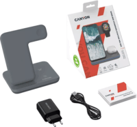 Canyon WS-303 3in1 Vezeték nélküli töltő - Szürke (15W)