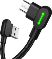 Mcdodo CA-5280 LED USB-A apa - Micro USB apa 2.0 Adat és töltőkábel - Fekete (1.2m)