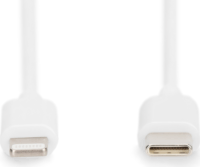 Digitus DB-600109-010-W USB-C apa - Lightning apa 2.0 Adat és töltőkábel - Fehér (1m)
