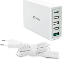 Fantec QC3-A51 USB-C / 4x USB-A Hálózati Gyorstöltő Adapter 40W - Fehér