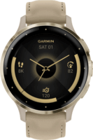 Garmin Venu 3S (41 mm) Okosóra - Arany/Szürke (Bőr+Szilikon szíj)