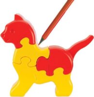 Wader 3D Puzzle és színező készlet - Állatok 29 darabos