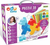 Wader 3D Puzzle és színező készlet - Állatok 29 darabos