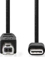 Nedis USB-C 2.0 apa - USB-B 2.0 apa kábel - Fekete (1m)
