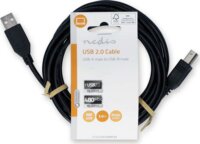 Nedis USB-A apa - USB-B apa USB kábel - Fekete (3m)