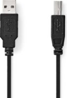 Nedis USB-A apa - USB-B apa USB kábel - Fekete (3m)