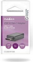 Nedis USB 3.2 Gen 1 USB-C apa - USB-A anya Átalakító adapter - Fekete