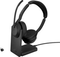 Jabra Evolve2 55 (Microsoft Teams) (USB-C) Wireless Headset + Állvány - Fekete