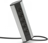 Delight 20482 elosztó 5 aljzatos 1.5m - Fekete/Szürke