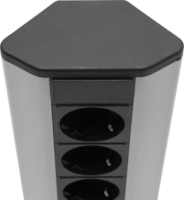 Delight 20482 elosztó 5 aljzatos 1.5m - Fekete/Szürke