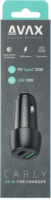 AVAX CC303B CARLY USB-C / USB-A Autós töltő - Fekete (38W)