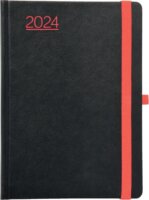 Kalendart NO12 Nero B6 2024 Heti határidőnapló - Fekete/piros