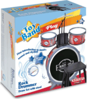 Bontempi 4 részes rock dob szett kisszékkel - Piros/Fekete