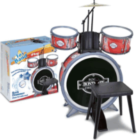 Bontempi 4 részes rock dob szett kisszékkel - Piros/Fekete