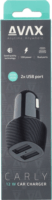 Avax CC301B Carly 2x USB-A Autós töltő - Fekete (12W)