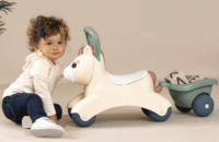 Little Smoby: Baby póni bébijárgány és játéktároló - Rózsaszín/Szürke