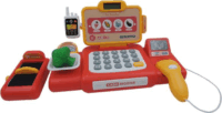 Pénztárgép játékszett kiegészítőkkel 37 darabos - Piros