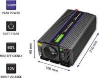 Qoltec Monolith 51925 Autós inverter (12V / 1200W)