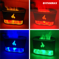 Vivamax GYVH55 Flame Aromadiffúzor sókristályokkal - Fekete