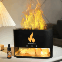 Vivamax GYVH55 Flame Aromadiffúzor sókristályokkal - Fekete