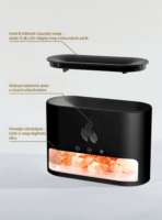 Vivamax GYVH55 Flame Aromadiffúzor sókristályokkal - Fekete