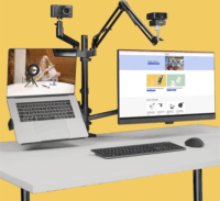 Hama 4663 Streaming Monitor Asztali tartó - Fekete (2 kijelző)