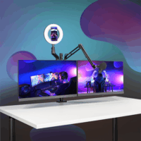 Hama 4663 Streaming Monitor Asztali tartó - Fekete (2 kijelző)