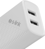 S-Link SL-EC50T 2x USB-A Hálózati Töltő Adapter 12W + USB-C kábel - Fehér