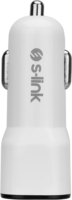 S-Link SL-EC30M 2x USB-A Autós töltő + Micro USB kábel - Fehér (17W)