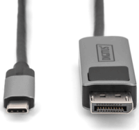Digitus DB-300334-010-S USB Type-C apa - DisplayPort apa Kábel 1m - Fekete