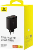 Baseus OS-Cube Pro 2x USB Type-C / 1x USB-A Hálózati töltő - Fekete (65W)
