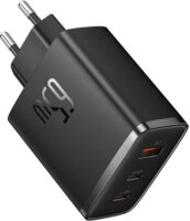 Baseus OS-Cube Pro 2x USB Type-C / 1x USB-A Hálózati töltő - Fekete (65W)
