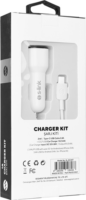 S-Link SL-EC30T 2x USB-A Autós töltő + USB-C kábel - Fehér (17W)