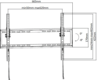 Equip 650334 37"-70" LCD TV/Monitor fali tartó - Fekete (1 kijelző)