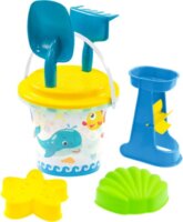 Homokozókészlet mini vízimalommal, sárga szitával (7 darabos)