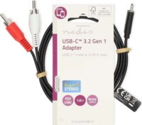 Nedis CCGL64240BK10 USB-C apa - 2x RCA Audio apa Adapter