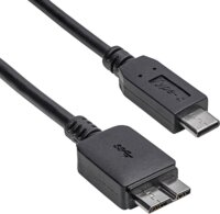Akyga AK-USB-44 USB-C apa - USB-B apa 3.0 Adat és töltő kábel - Fekete (1m)