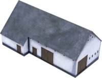 Italeri 6175 La Haye Sainte Istálló épület kiegészítő fa makett (1:72)