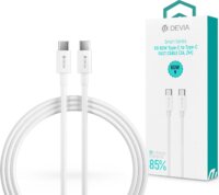 Devia Smart Series ST379734 USB-C apa - USB-C apa 2.0 Adat és töltőkábel - Fehér (2m)