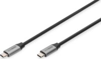 Digitus DB-300220-010-S USB-C apa - USB-C apa 3.0 Adat és töltőkábel - Fekete/Szürke (1m)