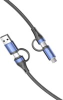 Vention CTLLH USB-A/USB-C apa - USB-C/micro USB apa töltő/adat kábel - Fekete (1m)