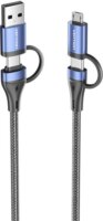 Vention CTLLH USB-A/USB-C apa - USB-C/micro USB apa töltő/adat kábel - Fekete (1m)