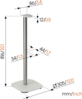 Vogel's SFS 4133 Sonos Era 300 Hangszóró padlóállvány - Fehér
