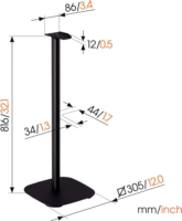 Vogel's SFS 4133 Sonos Era 300 Hangszóró padlóállvány - Fekete