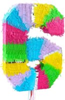 6-os szám formájú pinata - 35 x 7,5 x 50 cm