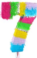 7-es szám formájú pinata - 35 x 7,5 x 50 cm