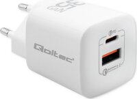 Qoltec GaN Ultra USB-C / USB-A Hálózati töltő - Fehér (35W)