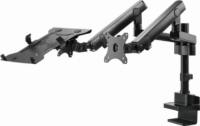 Gembird MA-DA3-02 17"-32" Monitor asztali tartó - Fekete (1 Kijelző + Laptop)