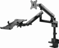 Gembird MA-DA3-02 17"-32" Monitor asztali tartó - Fekete (1 Kijelző + Laptop)